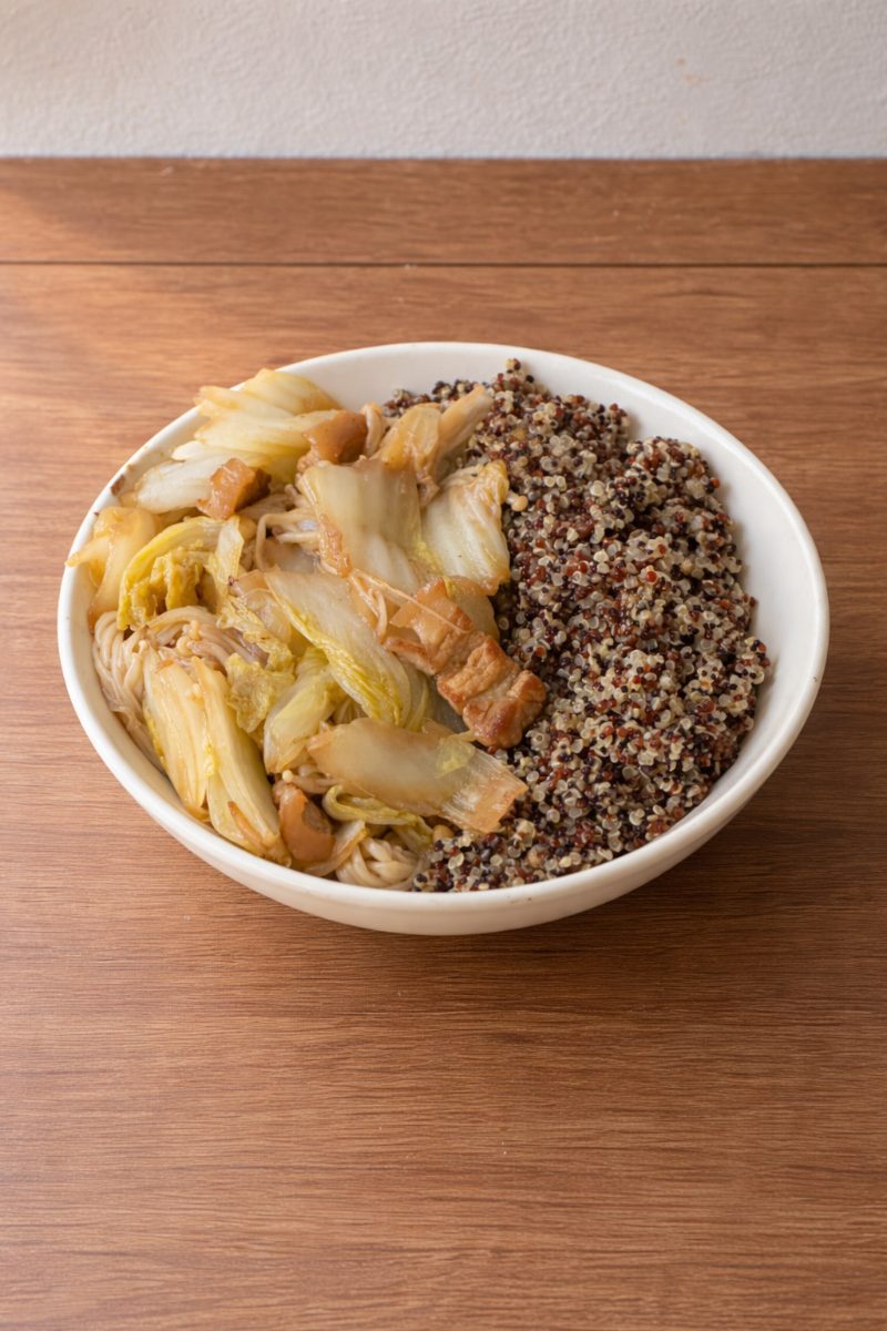 Chinese Cabbage Stir-fry with Quinoa