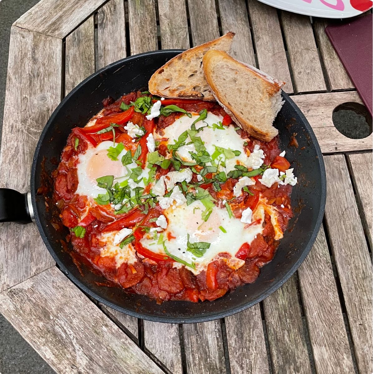 Shakshuka with Chorizo & Sourdough Bread